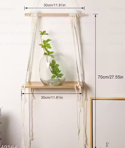 Lippan Macrame Wall Hanging Shelf Decor