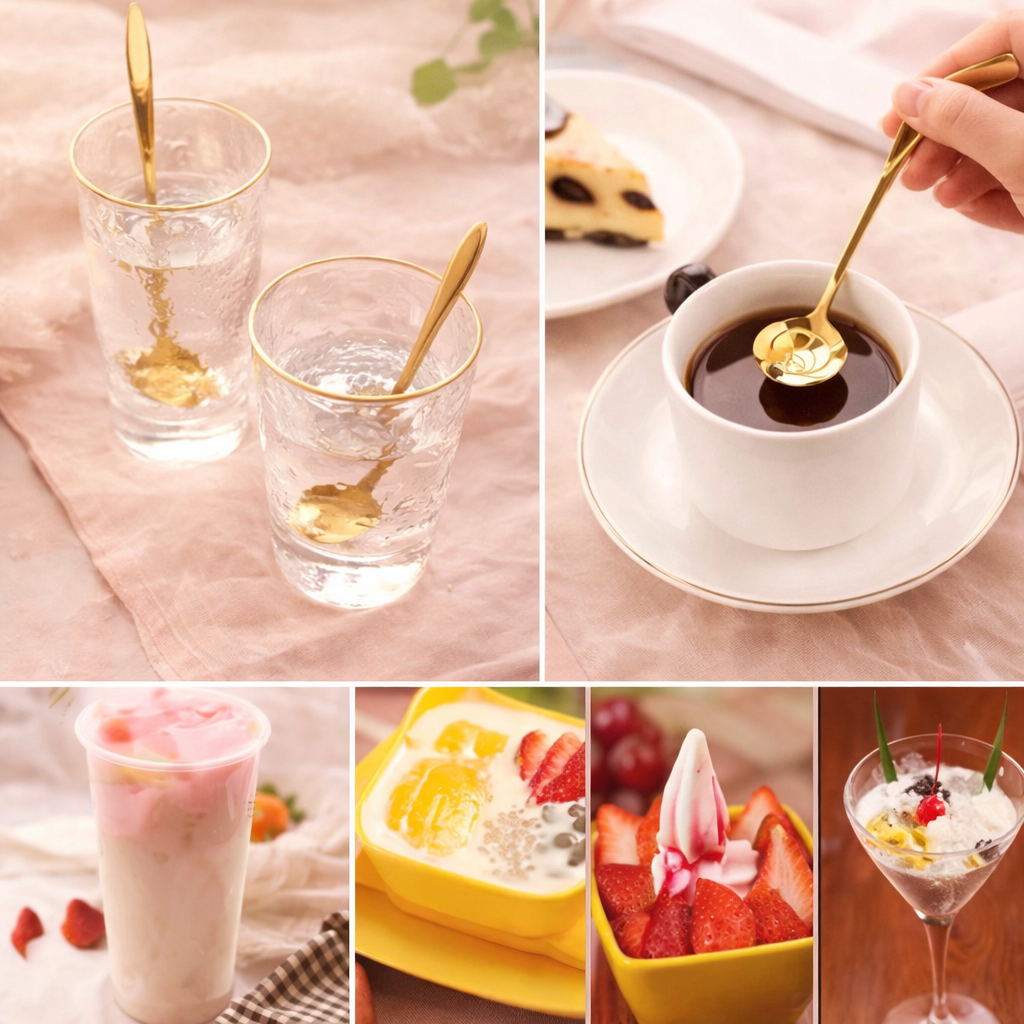 LuxeBloom Gold Teaspoon Set (4-Piece)