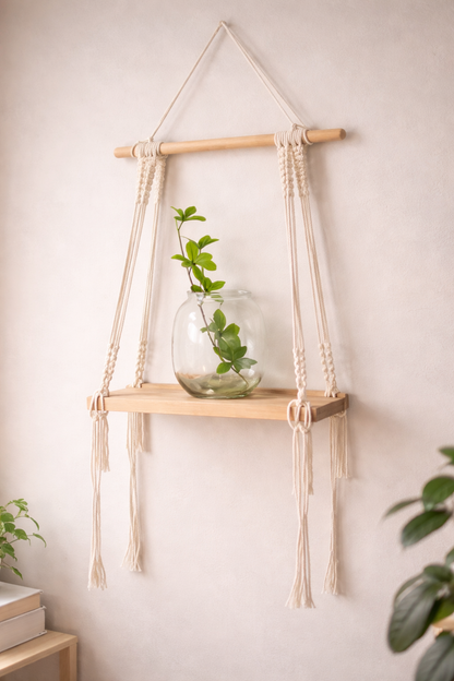Lippan Macrame Wall Hanging Shelf Decor