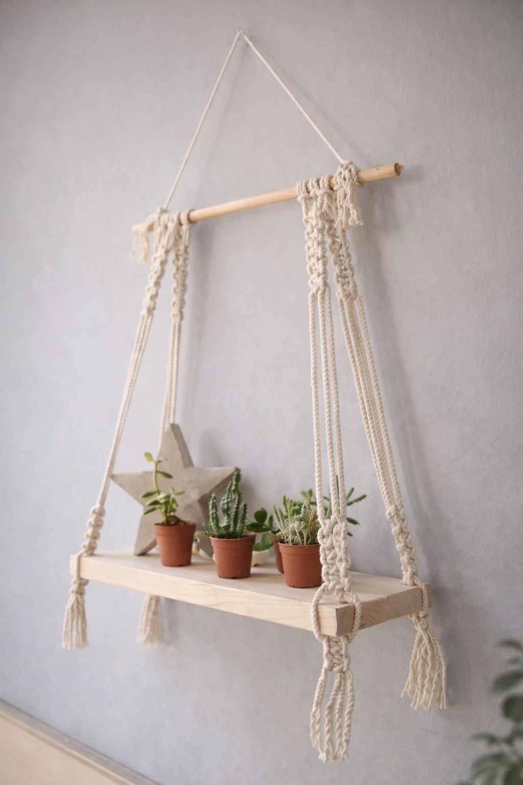 Lippan Macrame Wall Hanging Shelf Decor