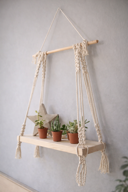 Lippan Macrame Wall Hanging Shelf Decor