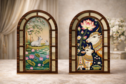 “MD Arts Jharokha Wall Decor – Traditional Mirror for Living Room & Bedroom”