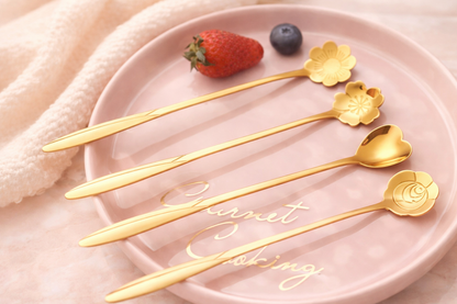 LuxeBloom Gold Teaspoon Set (4-Piece)