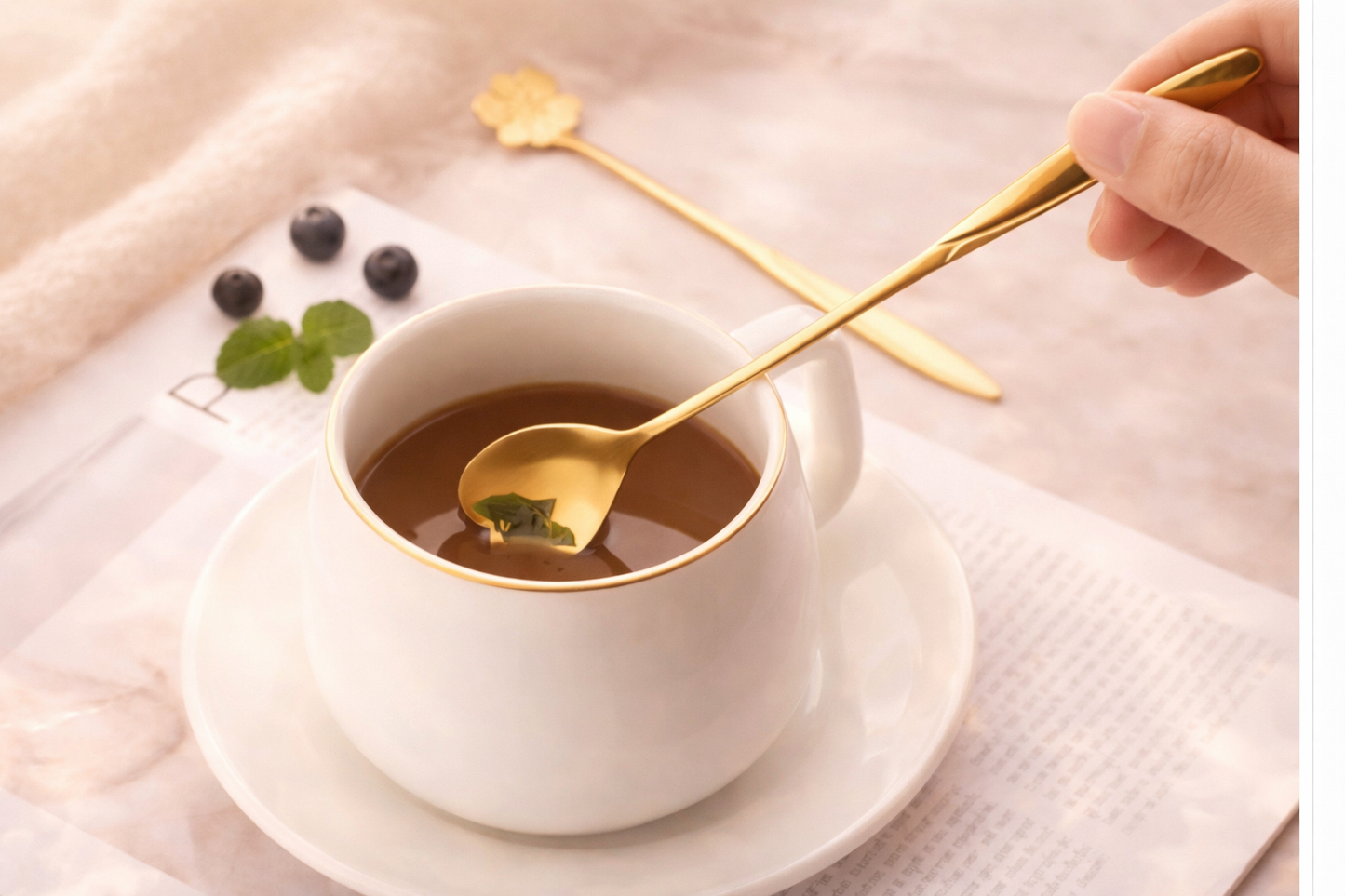 LuxeBloom Gold Teaspoon Set (4-Piece)