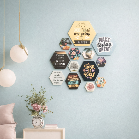 Moodpainter Inspire Series – Motivational MDF Wooden Wall Hanging (Set of 13)