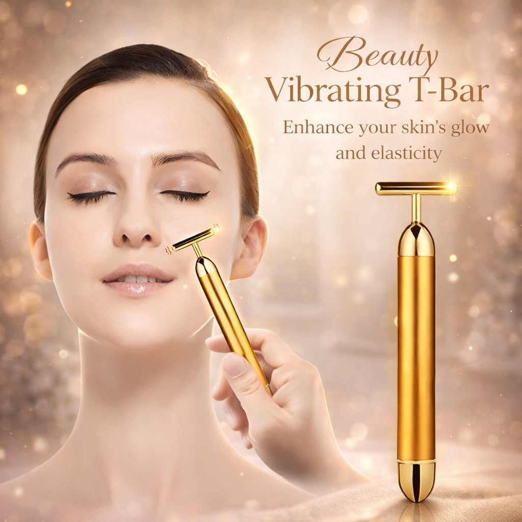 24K Gold Energy Beauty Bar Electric Facial Massage Roller