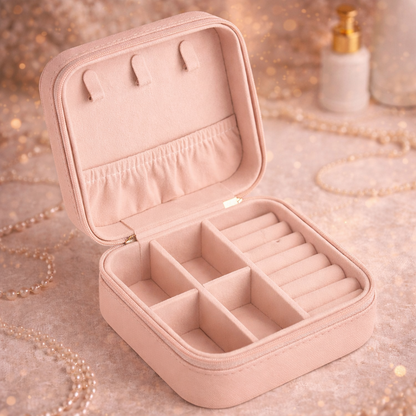Leather Small Jewelry Box, Travel Portable Jewelry Case For Ring, Pendant, Earring, Necklace, Bracelet