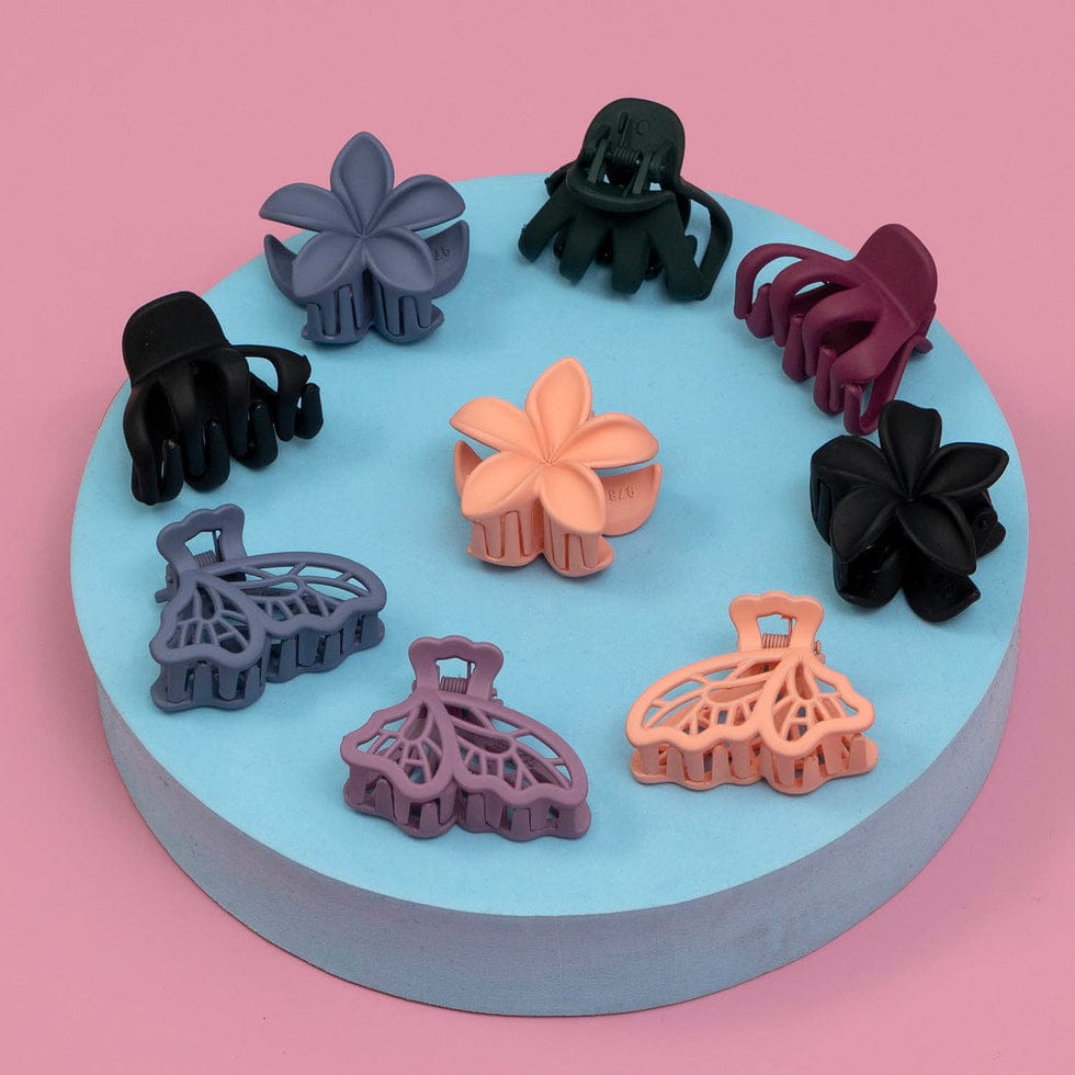 Korean Matte Hair Claw (3 Set)